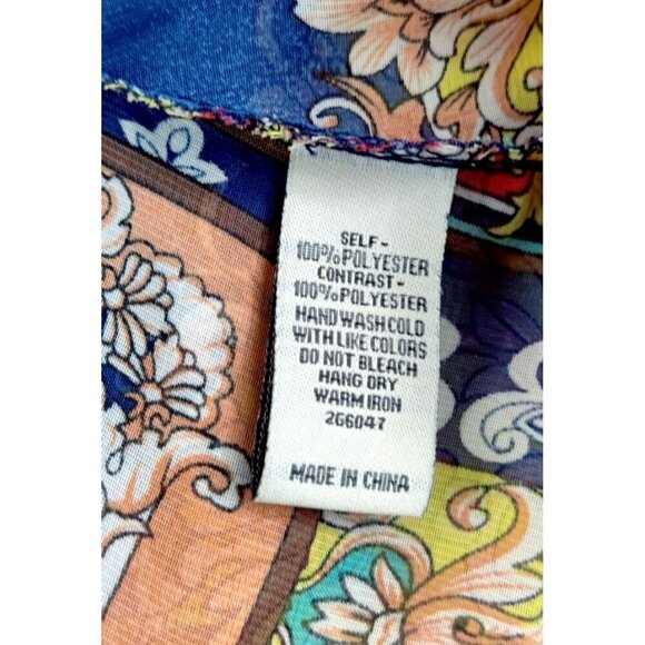 Kimona Blouse Jacket by Cecico Front Button Boho Light Weight Batik Longer Back - Picture 6 of 12